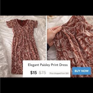 Elegant Paisley Print Dress